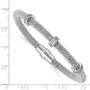 Sterling Silver Polished Rhodium-plated CZ Magnetic Mesh Bracelet