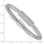 Sterling Silver Polished Rhodium-plated CZ Magnetic Mesh Bracelet