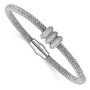Sterling Silver Polished Rhodium-plated CZ Italian Magnetic Mesh Bracelet
