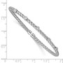 Sterling Silver Polished Rhodium-plated Braided Cuff CZ Bangle