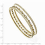 Cheryl M Sterling Silver Gold-plated CZ Three Bangle Set