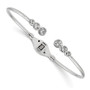 Sterling Silver Rhodium-plated CZ Hinged Bangle Cuff Bracelet