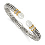 Sterling Silver w/14k FW Cultured Pearl & Diamond Cuff Bracelet