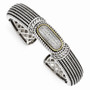 Sterling Silver w/14k 1/4ct. Diamond Cuff Bracelet