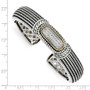 Sterling Silver w/14k 1/4ct. Diamond Cuff Bracelet