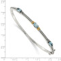 Sterling Silver w/14ky Sky Blue Topaz Bangle