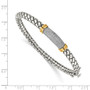 Sterling Silver w/14k Diamond Bangle Bracelet