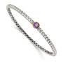 Sterling Silver w/14k Amethyst Bangle Bracelet