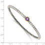 Sterling Silver w/14k Amethyst Bangle Bracelet