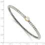 Sterling Silver w/14k 6mm FW Cultured Pearl Bangle Bracelet