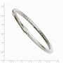 Stainless Steel Textured & Polished Hollow Bangle Bracelet