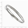 Stainless Steel Polished and Laser Cut Hammered Bangle