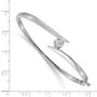 14k White Gold AA Diamond Bangle