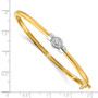 14k Two-tone A Diamond bangle