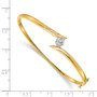 14k Two-tone AA Diamond bangle