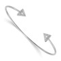 14k White Gold 7in A Diamond Triangle Bangle