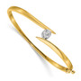 14k Two Tone AAA Diamond bangle