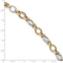 14K Two-tone Polished Fancy Link Bracelet