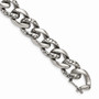 Stainless Steel Antiqued & Polished Links 8.5in Bracelet