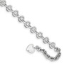 Sterling Silver Rhodium Plated Diamond Heart Charm 1.5in ext. Bracelet