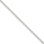 14k White Gold 3mm Solid Double Link Charm Bracelet