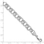 14k White Gold Lite 8mm Triple Link Charm Bracelet