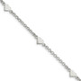 Sterling Silver Heart shapes with .25in ext. Children's Bracelet