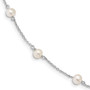 Sterling Silver RH-plated Childs 5-5.5mm FWC Pearl 3-Station Bracelet