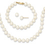 14k 5-6mm FW Cultured Pearl 5in Bracelet, 14in Necklace & Earring Set