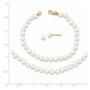 14k 3-4mm FW Cultured Pearl 14in Necklace, 5in. Bracelet & Earring Set