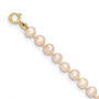 14k 3-4mm Pink Near Round Freshwater Cultured Pearl Bracelet