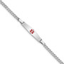 Sterling Silver Rhod-plated Children's Medical ID Curb Link Bracelet