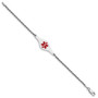 Sterling Silver Rhod-plated Children's Medical ID Bracelet w/Rope Li