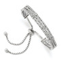 Sterling Silver Rhodium-plated CZ 5-9in Adjustable Bracelet