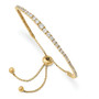 Sterling Silver Gold-tone CZ 5-9in Adjustable Bracelet