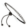 Ruthenium-plated Sterling Silver CZ 5-9in Adjustable Bracelet