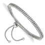 Sterling Silver Rhodium-plated CZ Adjustable Wrap Bracelet