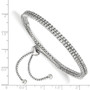 Sterling Silver Rhodium-plated CZ Adjustable Wrap Bracelet