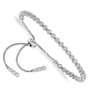 Sterling Silver CZ Polished Adjustable Bracelet