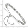 Sterling Silver Rhodium-plated CZ Adjustable Bracelet