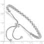 Sterling Silver Rhodium-plated CZ Adjustable Bracelet