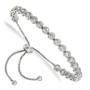 Sterling Silver Rhodium-plated CZ Adjustable Bracelet