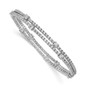 Sterling Silver Rhodium-plated CZ Double Strand Bracelet
