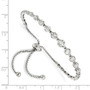Sterling Silver Rhodium-plated Graduated CZ Adjustable 5in-8.75in Bracelet