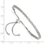 Sterling Silver Rhodium-plated CZ Adjustable 5in-8.75in Bracelet(40CZ's)