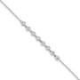 Sterling Silver Rhodium-plated Bezel CZ w/.5in ext Bracelet