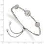 Sterling Silver Rhodium-plated CZ Adjustable 5in up to 9in Bracelet