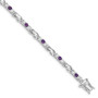 Sterling Silver Rhodium-plated Amethyst & CZ Bracelet