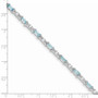 Sterling Silver Rhodium-plated Blue Topaz & CZ Bracelet