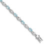 Sterling Silver Rhodium-plated Blue Topaz & CZ Bracelet